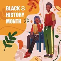um adolescente afro-americano comemorando o mês da história negra vetor
