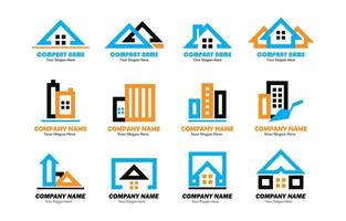 coleção de logotipo de empresa de construção vetor