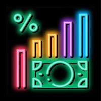ilustração de ícone de brilho de néon infográfico de dinheiro vetor