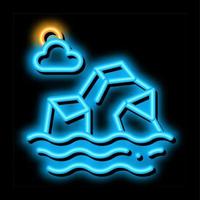 iceberg na ilustração do ícone do brilho neon do mar vetor