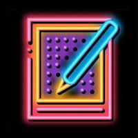 ilustração de ícone de brilho neon de folha de loteria vetor