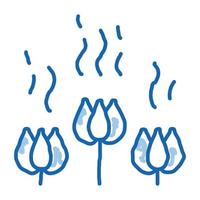 ícone de doodle de odor aromático de flor ilustração desenhada à mão vetor