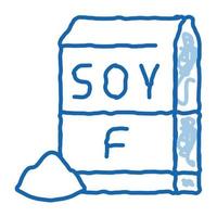 pacote de farinha de soja doodle ilustração desenhada à mão vetor