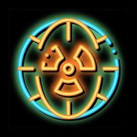 símbolo de radiação e ilustração do ícone de brilho neon do planeta