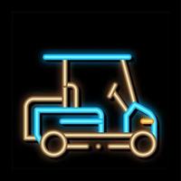 ilustração de ícone de brilho neon de carro de golfe caddy vetor