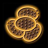 bolacha de padaria comida saborosa ilustração de ícone de brilho neon vetor