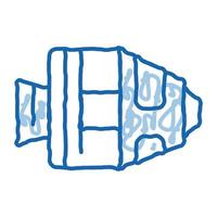 unidade de retorno de nave espacial doodle ícone ilustração desenhada à mão vetor