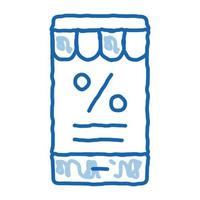 mensagem de porcentagem de telefone doodle ícone ilustração desenhada à mão vetor