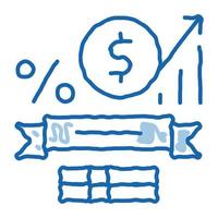 assuntos de matemática ícone de rabisco de graduação ilustração desenhada à mão vetor