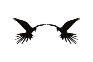 silhueta de pássaro arara voadora para logotipo, pictograma, ilustração de arte, site ou elemento de design gráfico. ilustração vetorial vetor