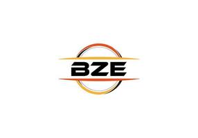 logotipo de forma de mandala de realeza de carta bze. logotipo da arte do pincel bze. logotipo bze para uma empresa, negócios e uso comercial. vetor