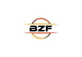 logotipo de forma de mandala de realeza de carta bzf. logotipo da arte do pincel bzf. logotipo bzf para uma empresa, negócios e uso comercial. vetor