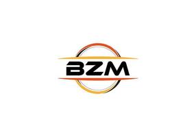 logotipo de forma de mandala de realeza de carta bzm. logotipo da arte do pincel bzm. logotipo bzm para uma empresa, negócios e uso comercial. vetor