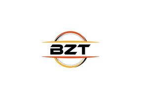 logotipo de forma de mandala de realeza de letra bzt. logotipo da arte do pincel bzt. logotipo bzt para uma empresa, negócios e uso comercial. vetor