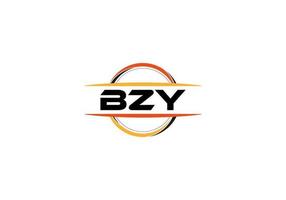 logotipo de forma de mandala de royalties de carta bzy. logotipo da arte do pincel bzy. logotipo bzy para uma empresa, negócios e uso comercial. vetor