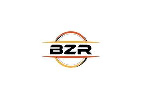 logotipo de forma de mandala de realeza de carta bzr. logotipo da arte do pincel bzr. logotipo bzr para uma empresa, negócios e uso comercial. vetor