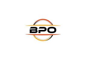 logotipo de forma de mandala de realeza de letra bpo. logotipo da arte do pincel bpo. logotipo bpo para uma empresa, negócios e uso comercial. vetor