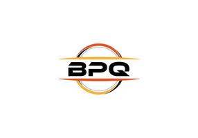 logotipo de forma de mandala de realeza de letra bpq. logotipo da arte do pincel bpq. logotipo bpq para uma empresa, negócios e uso comercial. vetor