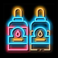 garrafas com ilustração de ícone de brilho neon de tinta vetor