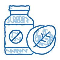 suplementos de medicamentos biológicos doodle ilustração desenhada à mão vetor