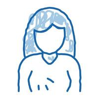 sintoma de inchaço da mama de ícone de rabisco de gravidez ilustração desenhada à mão vetor