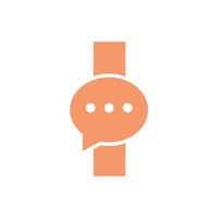 letra i chat comunicar conceito de design de logotipo com símbolo de bate-papo de bolha vetor
