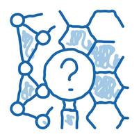 ícone de rabisco de pesquisador químico ilustração desenhada à mão vetor
