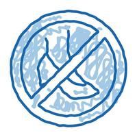 proibição de usar sapatos com ícone de doodle de saltos ilustração desenhada à mão vetor