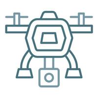 ícone de duas cores de linha de drone vetor
