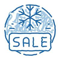 ícone de rabisco de desconto de venda de natal de inverno ilustração desenhada à mão vetor