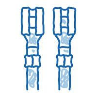 cabos elétricos com contatos doodle ilustração desenhada à mão vetor