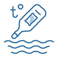 ícone de doodle de termômetro de água ilustração desenhada à mão vetor