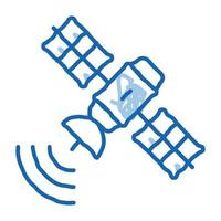 ícone de rabisco de satélite de navegação aérea ilustração desenhada à mão vetor