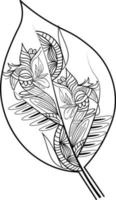 silhuetas de folha selvagem de linhas simples em um design de fundo branco para livro de marca de panfleto de logotipo vetor