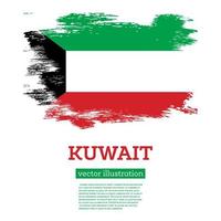 bandeira do Kuwait com pinceladas. dia da Independência. vetor