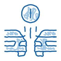 espaçamento lateral sistema de controle do carro doodle ícone ilustração desenhada à mão vetor