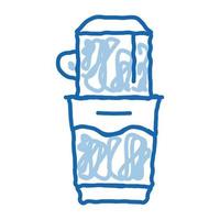 ícone de doodle de máquina de moedor de café ilustração desenhada à mão vetor