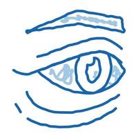 bolsas sob os olhos ícone de doodle ilustração desenhada à mão vetor