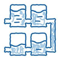 ícone de doodle de filtro de tratamento de água ilustração desenhada à mão vetor