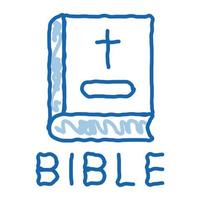 bíblia sagrada dos cristãos doodle ilustração desenhada à mão vetor