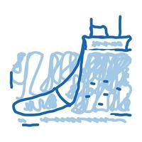 ilustração desenhada à mão do ícone do doodle da indústria pesqueira vetor