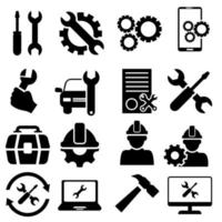conjunto de vetores de ícone de reparação. coleção de sinais de ilustração de ferramenta. símbolo do centro de serviço.