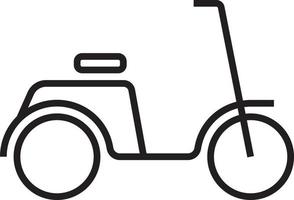 ícones de pessoas de ícone de transporte de scooter com estilo de contorno preto. veículo, símbolo, transporte, linha, estrutura de tópicos, estação, viagem, automóvel, editável, pictograma, isolado, plano. ilustração vetorial vetor