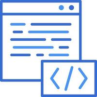 ícone da tecnologia de código com estilo duotônico azul. computação, diagrama, download, arquivo, pasta, gráfico, laptop . ilustração vetorial vetor