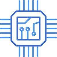 ícone da tecnologia da CPU com estilo duotônico azul. computação, diagrama, download, arquivo, pasta, gráfico, laptop . ilustração vetorial vetor