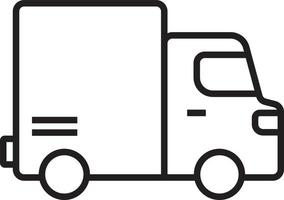 ícones de pessoas de ícone de transporte de caminhão com estilo de contorno preto. veículo, símbolo, transporte, linha, estrutura de tópicos, estação, viagem, automóvel, editável, pictograma, isolado, plano. ilustração vetorial vetor