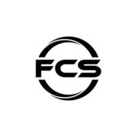 design de logotipo de carta fcs na ilustração. logotipo vetorial, desenhos de caligrafia para logotipo, pôster, convite, etc. vetor