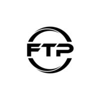 design de logotipo de carta ftp na ilustração. logotipo vetorial, desenhos de caligrafia para logotipo, pôster, convite, etc. vetor