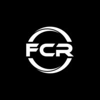 design de logotipo de carta fcr na ilustração. logotipo vetorial, desenhos de caligrafia para logotipo, pôster, convite, etc. vetor