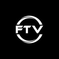 design de logotipo de carta ftv na ilustração. logotipo vetorial, desenhos de caligrafia para logotipo, pôster, convite, etc. vetor